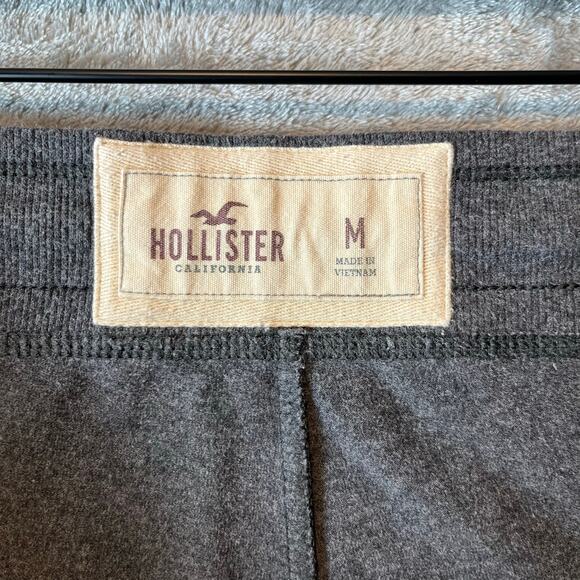 Y2K Vintage Hollister Wide Leg Lounge Pants Medium Gray Orange Embroidered Logo - Picture 4 of 6